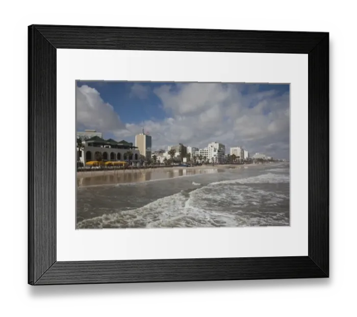 Framed Print : Tunisia, Tunisian Central Coast, Sousse, hotels along Boujaffar Beach Framed Print : Tunisia, Tunisian Central Coast, Sousse, hotels along Boujaffar Beach