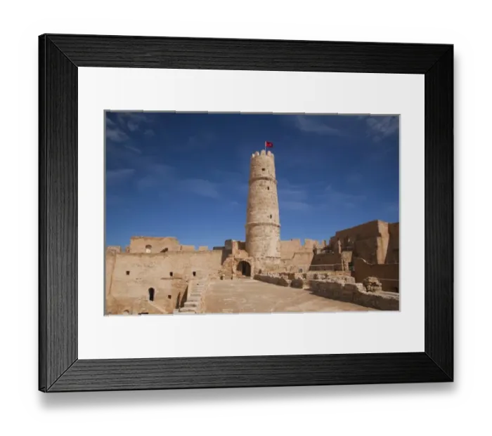 Framed Print : Tunisia, Tunisian Central Coast, Monastir, Ribat, 8th century, courtyard interior Framed Print : Tunisia, Tunisian Central Coast, Monastir, Ribat, 8th century, courtyard interior