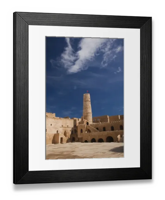 Framed Print : Tunisia, Tunisian Central Coast, Monastir, Ribat, 8th century, courtyard interior Framed Print : Tunisia, Tunisian Central Coast, Monastir, Ribat, 8th century, courtyard interior