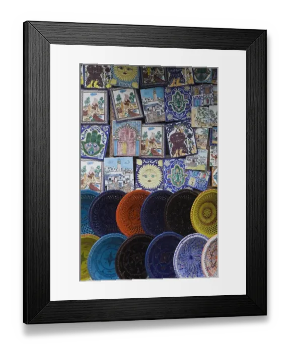 Framed Print : Tunisia, Tunisian Central Coast, Mahdia, souvenir pottery Framed Print : Tunisia, Tunisian Central Coast, Mahdia, souvenir pottery