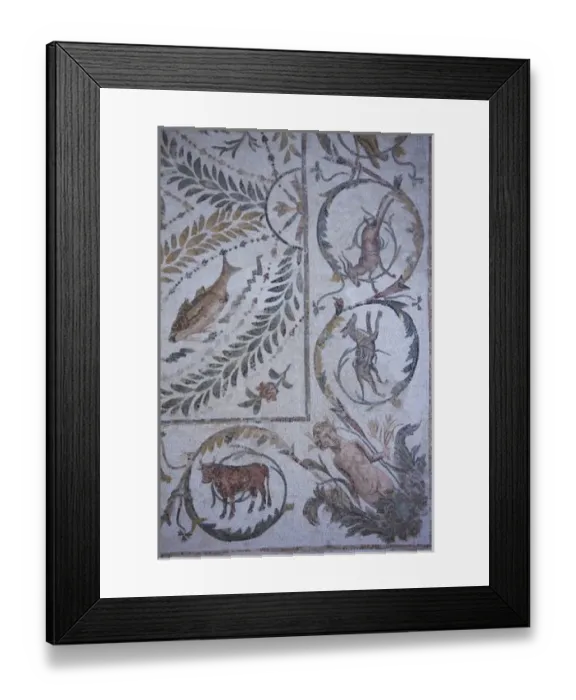 Framed Print : Tunisia, Tunisian Central Coast, El Jem, El Jem Museum, Roman-era mosaic Framed Print : Tunisia, Tunisian Central Coast, El Jem, El Jem Museum, Roman-era mosaic