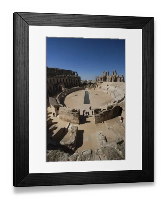 Framed Print : Tunisia, Tunisian Central Coast, El Jem, Roman Colosseum, b. 238 AD