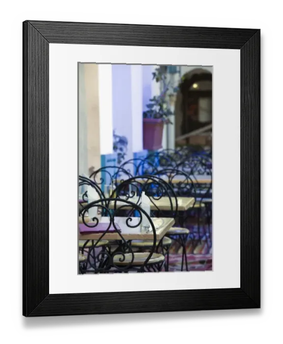 Framed Print : Tunisia, Jerba Island, Houmt Souq, cafe table Framed Print : Tunisia, Jerba Island, Houmt Souq, cafe table