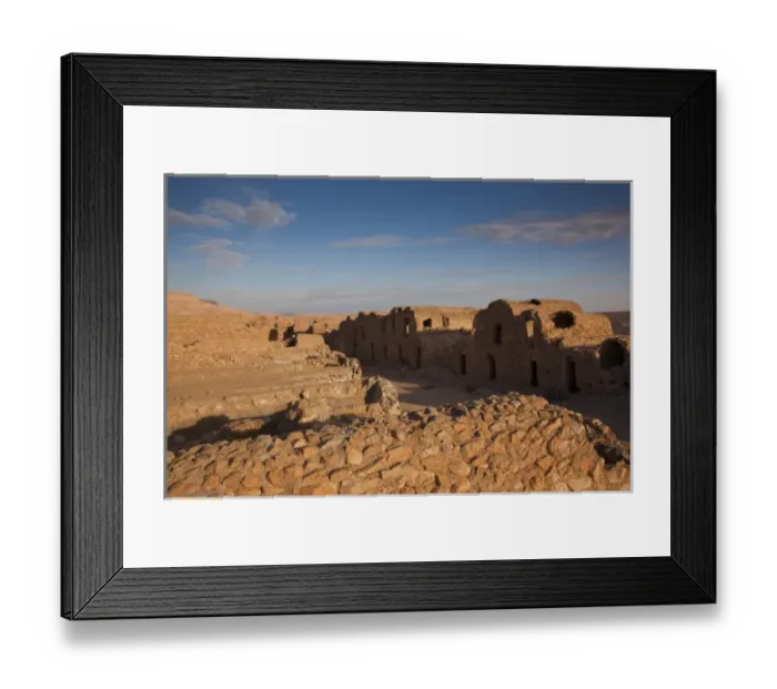 Framed Print : Tunisia, Ksour Area, Debbab, Ksar Ouled Debbab, abandoned ksar building