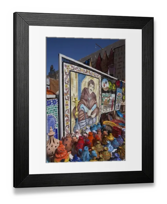 Framed Print : Tunisia, Sahara Desert, Douz, souq-market, pottery Framed Print : Tunisia, Sahara Desert, Douz, souq-market, pottery
