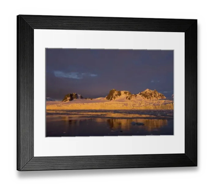 Framed Print : frozen glacial landscape along the western Antarctic peninsula