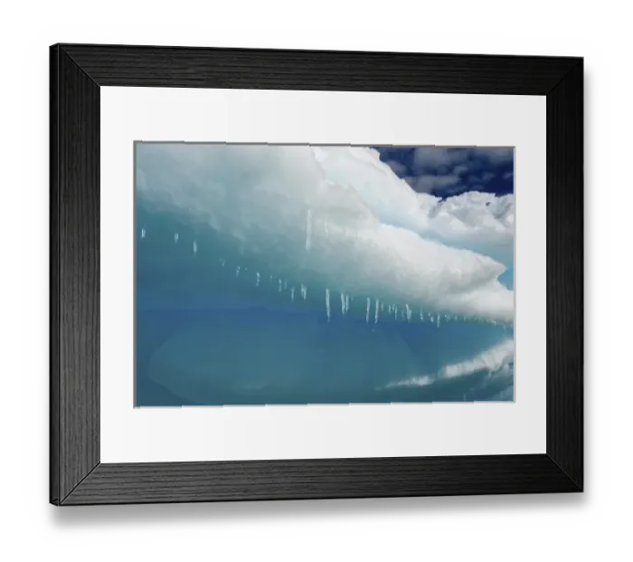 Framed Print : water dripping from icicles hanging along an iceberg, western Antarctic peninsula Framed Print : water dripping from icicles hanging along an iceberg, western Antarctic peninsula