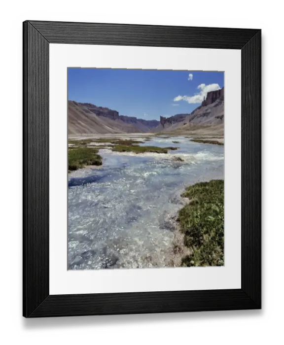 Framed Print : Clear water runs from the Band-i-Amir Lakes near Bamina Valley in Afghanistan Framed Print : Clear water runs from the Band-i-Amir Lakes near Bamina Valley in Afghanistan