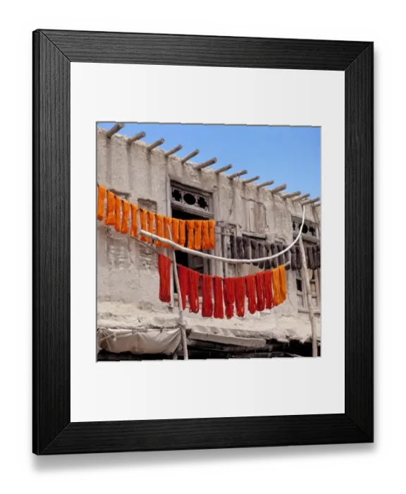 Framed Print : Afghanistan, Ghazni. Brightly-colored dyed wool dries on poles in Ghazni in Afghanistan Framed Print : Afghanistan, Ghazni. Brightly-colored dyed wool dries on poles in Ghazni in Afghanistan