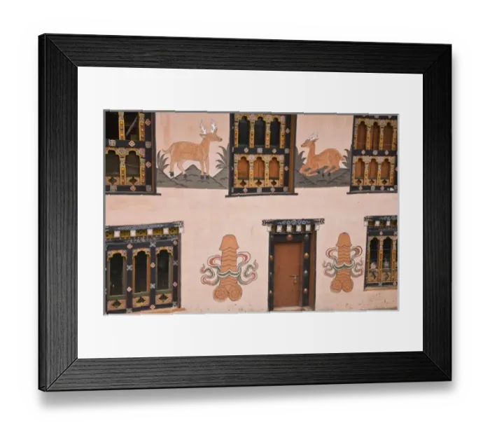 Framed Print : Bhutan. Houses are typically painted with penises and animals for protection from negative things Framed Print : Bhutan. Houses are typically painted with penises and animals for protection from negative things