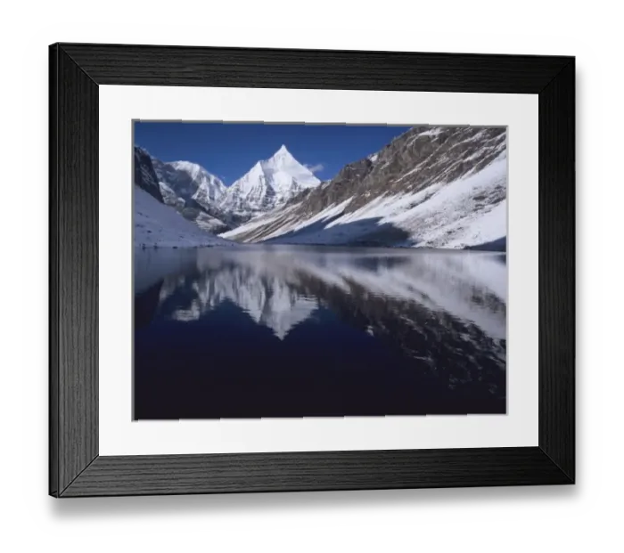 Framed Print : Mount Jichu Drake reflected in Sophu lake, Jigme Dorji National Park, Bhutan Framed Print : Mount Jichu Drake reflected in Sophu lake, Jigme Dorji National Park, Bhutan