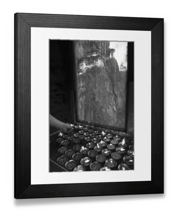 Framed Print : lighting candles at Taksang Monastery near Paro, Bhutan Framed Print : lighting candles at Taksang Monastery near Paro, Bhutan
