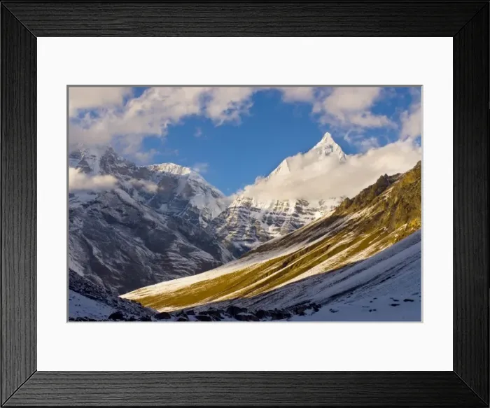 Framed Print : View of Mount Jichu Drake, Bhutan near Sophu lake, Jhomolari Trek Framed Print : View of Mount Jichu Drake, Bhutan near Sophu lake, Jhomolari Trek