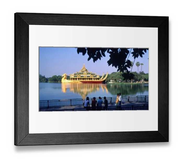 Framed Print : Asia, Burma (Myanmar) The Karaweik is a replica of a traditional Burmese royal boat