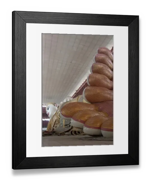 Framed Print : Myanmar (AKA Burma), Yangon (AKA Rangoon). Chaukhtatgyi Pagoda, home to huge Reclining Buddha