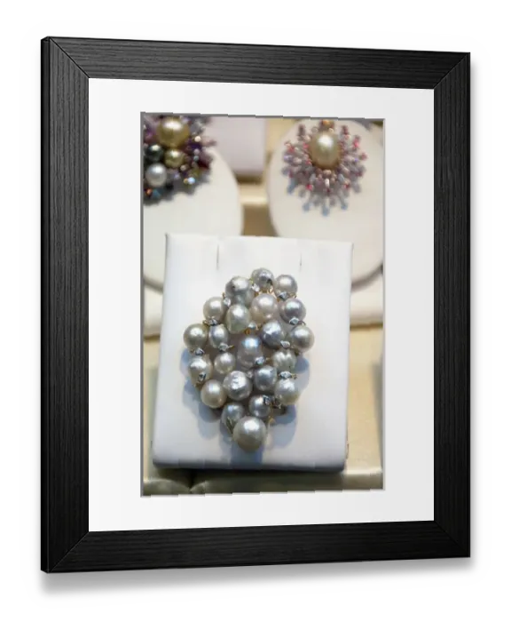 Framed Print : Myanmar (AKA Burma), Yangon. Scott Market (AKA Bogyoke Aung San Market). Pearl and gemstone jewelry
