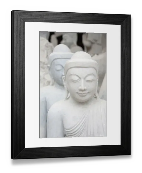 Framed Print : Myanmar (aka Burma), Mandalay. Stone carvers neighborhood, unfinsihed marble Buddha statues Framed Print : Myanmar (aka Burma), Mandalay. Stone carvers neighborhood, unfinsihed marble Buddha statues