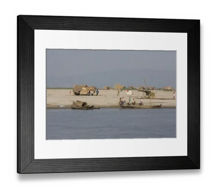 Framed Print : Fishing vilage on the edge of the river in central Myanmar Framed Print : Fishing vilage on the edge of the river in central Myanmar