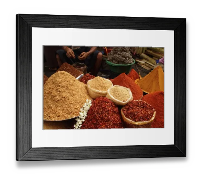 Framed Print : Asia, Myanmar, Yangon, spices for sale at market Framed Print : Asia, Myanmar, Yangon, spices for sale at market