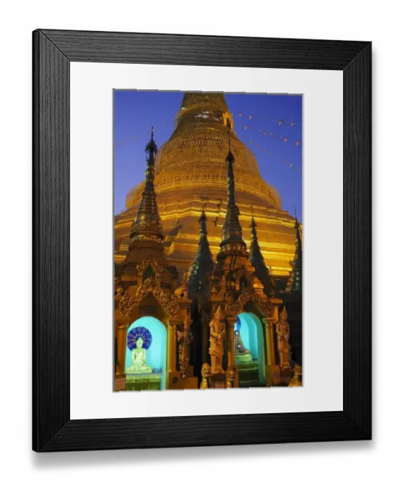 Framed Print : Asia, Myanmar (Burma), Yangon (Rangoon). The Shwedagon Pagoda in Yangon in the evening Framed Print : Asia, Myanmar (Burma), Yangon (Rangoon). The Shwedagon Pagoda in Yangon in the evening