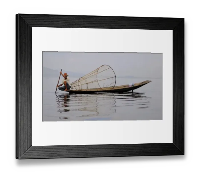 Framed Print : Asia, Myanmar (Burma), Lake Inle. A fisherman on Lake Inle Framed Print : Asia, Myanmar (Burma), Lake Inle. A fisherman on Lake Inle