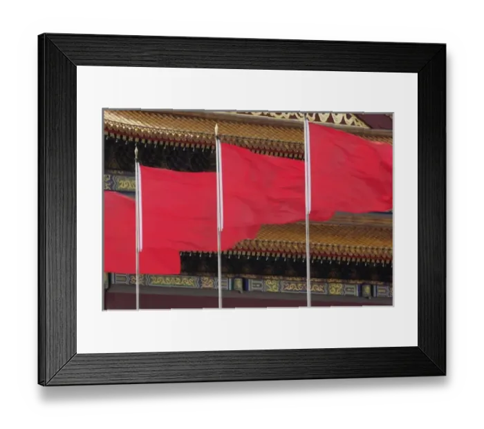 Framed Print : Flags flying near entrance to Forbidden City, Beijing, China Framed Print : Flags flying near entrance to Forbidden City, Beijing, China