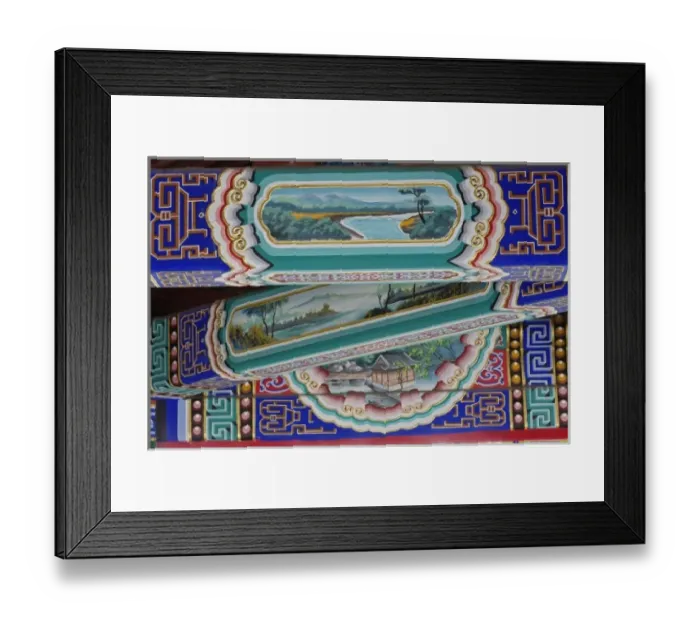Framed Print : Colorfully painted corridor details, Zhongshan Park, Beijing, China Framed Print : Colorfully painted corridor details, Zhongshan Park, Beijing, China