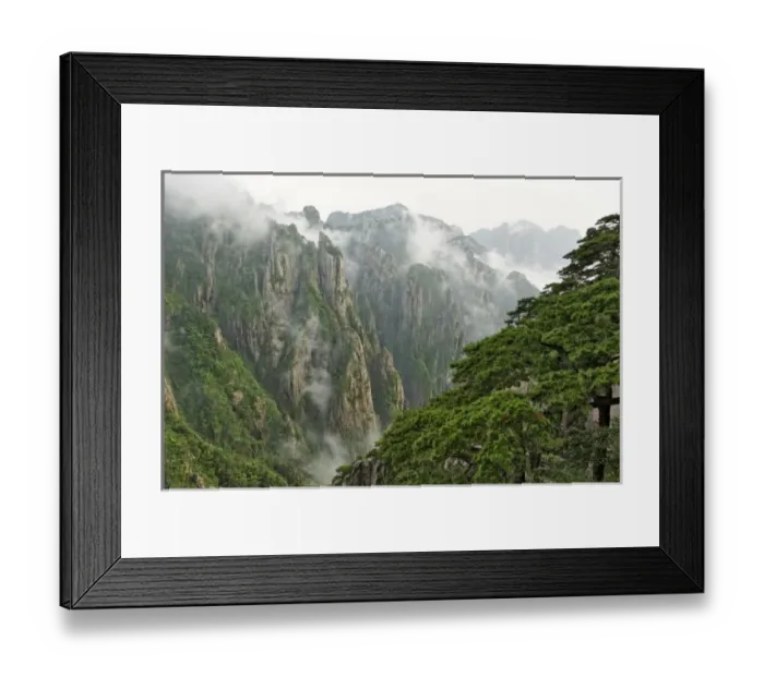 Framed Print : Mist among the peaks and valleys of Grand Canyon in West Sea, Mt. Huang Shan or Yellow Framed Print : Mist among the peaks and valleys of Grand Canyon in West Sea, Mt. Huang Shan or Yellow