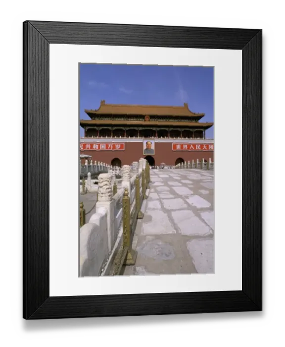 Framed Print : Asia, China, Beijing. Tiananmen Square, Heavenly Gate, Mao portrait