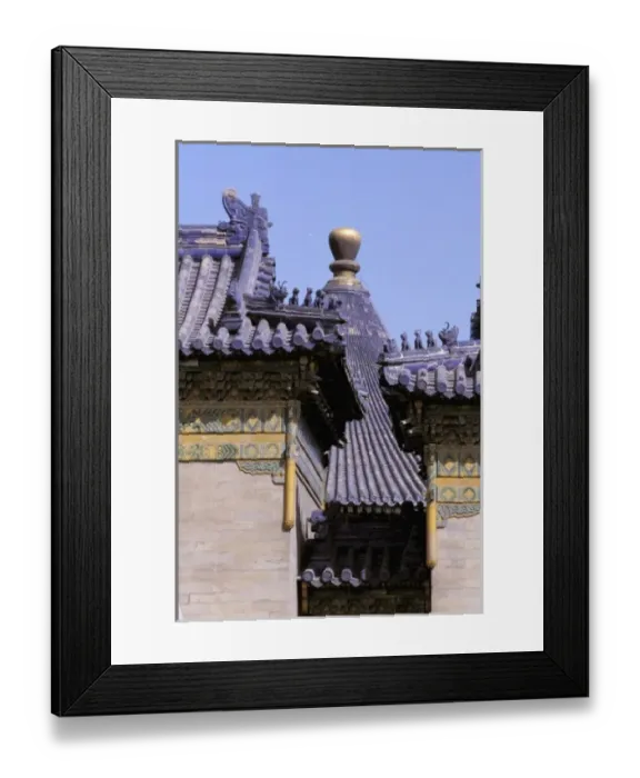 Framed Print : Asia, China, Beijing, Tiantan Park (Temple of Heaven). Ornate roofs are juxtaposed