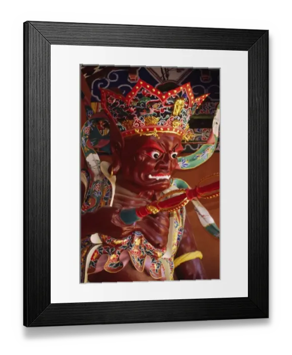 Framed Print : Asia, China, Yunnan, Kunming. Heavenly king Guang Mu Tian statue; Tanghua Monastery