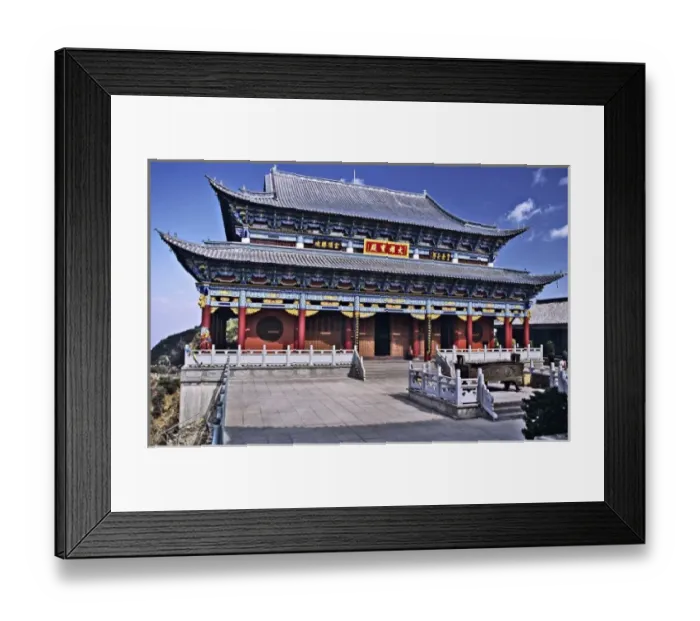 Framed Print : Asia, China, Yunnan Province, Dali Region. Main hall of Jinding Temple at Jizu Mountain Framed Print : Asia, China, Yunnan Province, Dali Region. Main hall of Jinding Temple at Jizu Mountain
