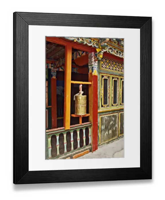 Framed Print : Asia, China, Yunnan, Deqin. Prayer wheel in Tibetan family house at Shangqiatou Village Framed Print : Asia, China, Yunnan, Deqin. Prayer wheel in Tibetan family house at Shangqiatou Village
