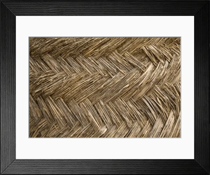 Framed Print : Africa, West Africa, Ghana, Yendi. Close-up shot of woven thatch