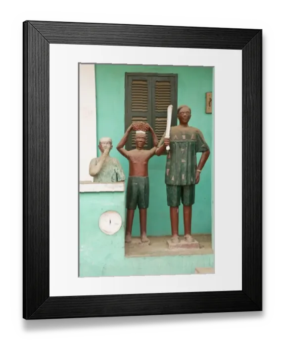 Framed Print : Africa, West Africa, Ghana, Elmina. Close-up shot of Abese Number Five, an Asafo Framed Print : Africa, West Africa, Ghana, Elmina. Close-up shot of Abese Number Five, an Asafo