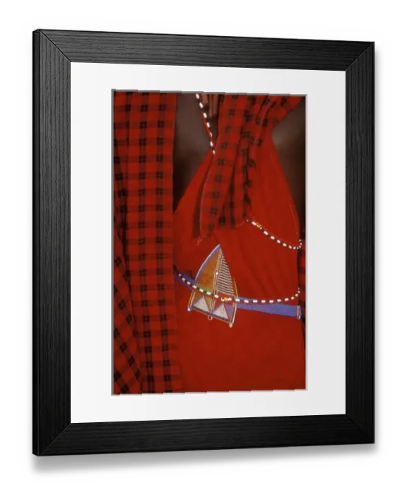 Framed Print : Kenya: Ambolseli National Park, back of Msai moran, dressed in traditional red plaid cloth Framed Print : Kenya: Ambolseli National Park, back of Msai moran, dressed in traditional red plaid cloth