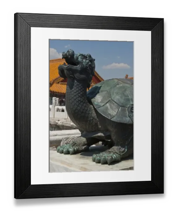 Framed Print : Asia, China, Beijing. Bronze sculpture of dragon turtle at Forbidden City