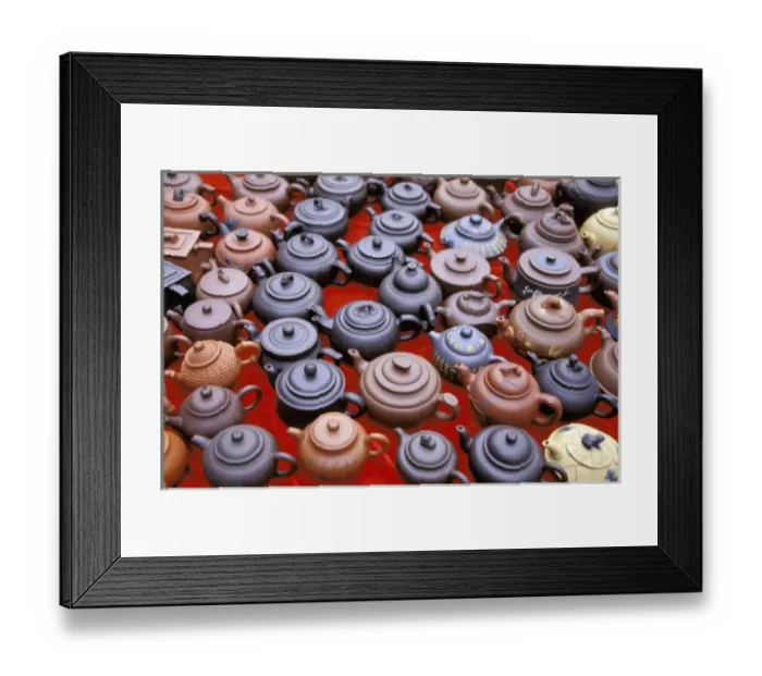 Framed Print : Asia, China, Xian. Traditional Chinese tea pots