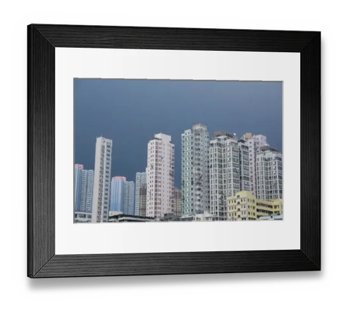 Framed Print : China, Hong Kong, New Territories. Typical high-rise apartments Framed Print : China, Hong Kong, New Territories. Typical high-rise apartments