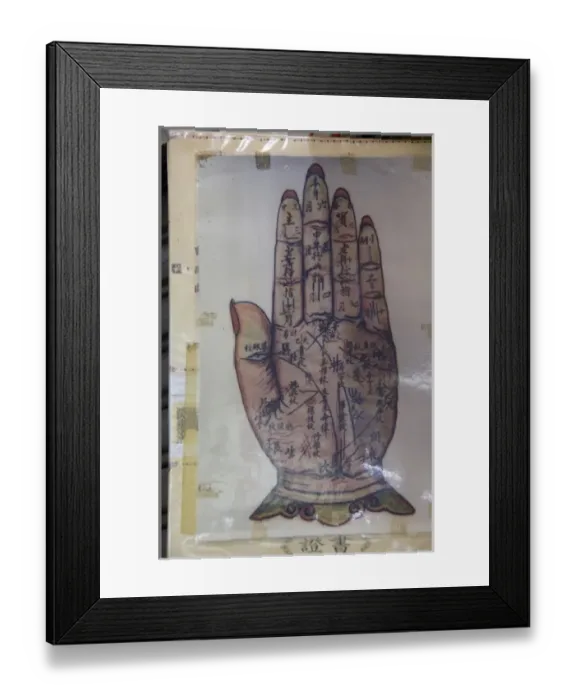 Framed Print : China, Hong Kong. Sik Sik Yuan Wong Tai Sin Temple. Fortune tellers chart