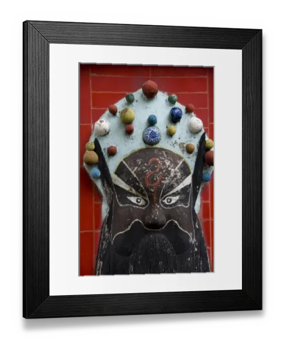 Framed Print : Hong Kong, Hong Kong Island. Goddess of Mercy temple at Repulse Bay. God statue