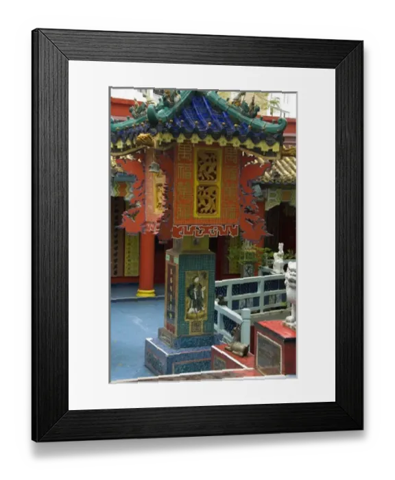 Framed Print : Hong Kong, Hong Kong Island. Goddess of Mercy temple at Repulse Bay, ornate pagoda