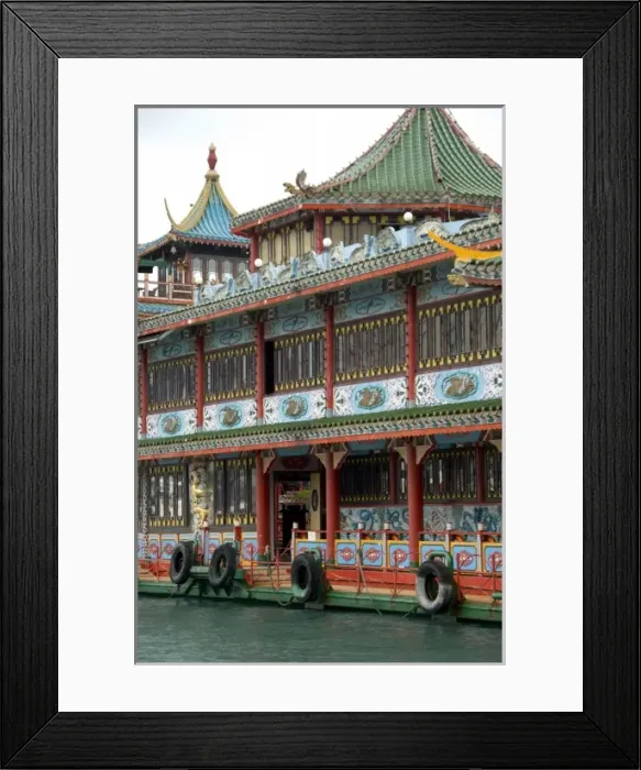 Framed Print : Hong Kong, Hong Kong Island. Aberdeen Fishing Village. Jumbo famous floating restaurant Framed Print : Hong Kong, Hong Kong Island. Aberdeen Fishing Village. Jumbo famous floating restaurant