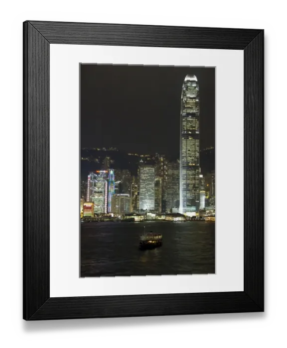 Framed Print : China, Hong Kong. View of Victoria Harbor looking from Kowloon to Hong Kong Island Framed Print : China, Hong Kong. View of Victoria Harbor looking from Kowloon to Hong Kong Island