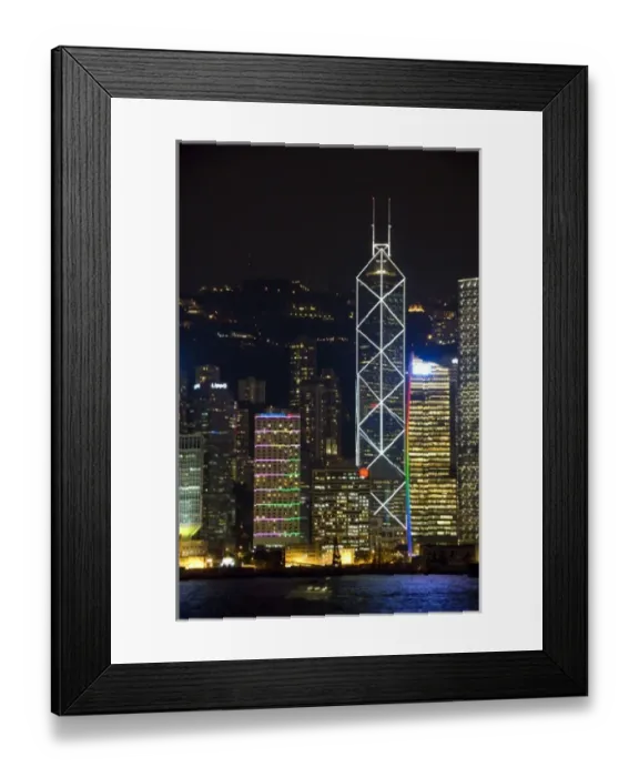 Framed Print : China, Hong Kong. View of Victoria Harbor looking from Kowloon to Hong Kong Island Framed Print : China, Hong Kong. View of Victoria Harbor looking from Kowloon to Hong Kong Island