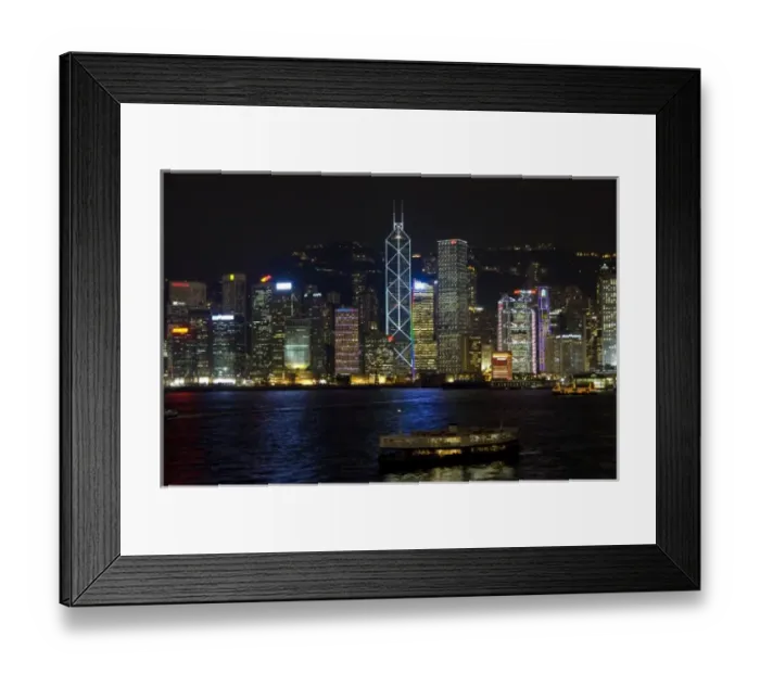 Framed Print : China, Hong Kong. View of Victoria Harbor looking from Kowloon to Hong Kong Island Framed Print : China, Hong Kong. View of Victoria Harbor looking from Kowloon to Hong Kong Island