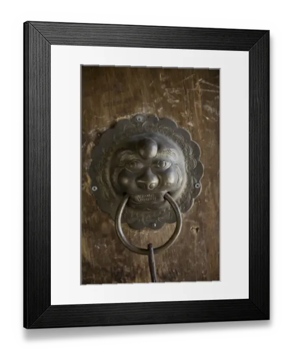 Framed Print : Door knocker design, Naxi -temple, Lijiang. V
