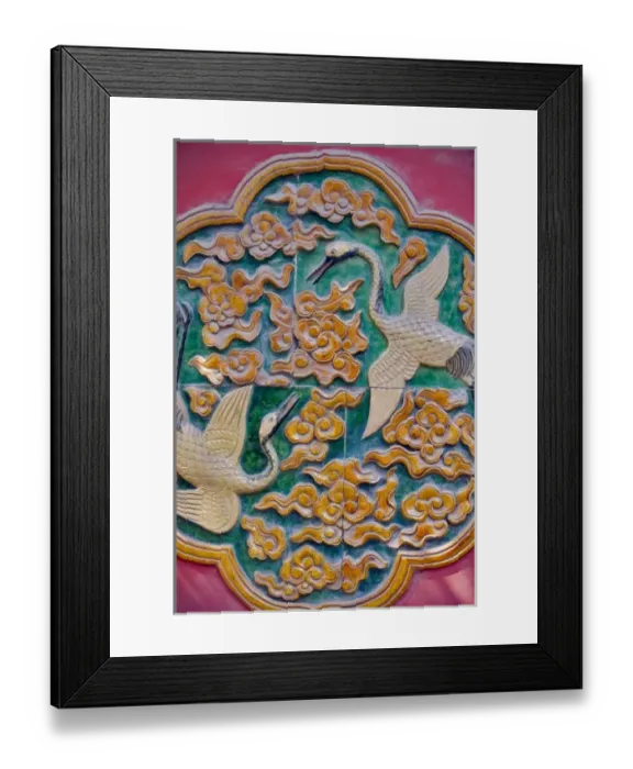 Framed Print : Tile mural of swans and clouds in Forbidden City; Beijing; China, Asia Framed Print : Tile mural of swans and clouds in Forbidden City; Beijing; China, Asia