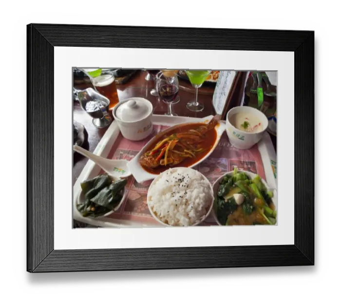 Framed Print : Fish meal in Yantai; Shandong Province; China; Asia Framed Print : Fish meal in Yantai; Shandong Province; China; Asia