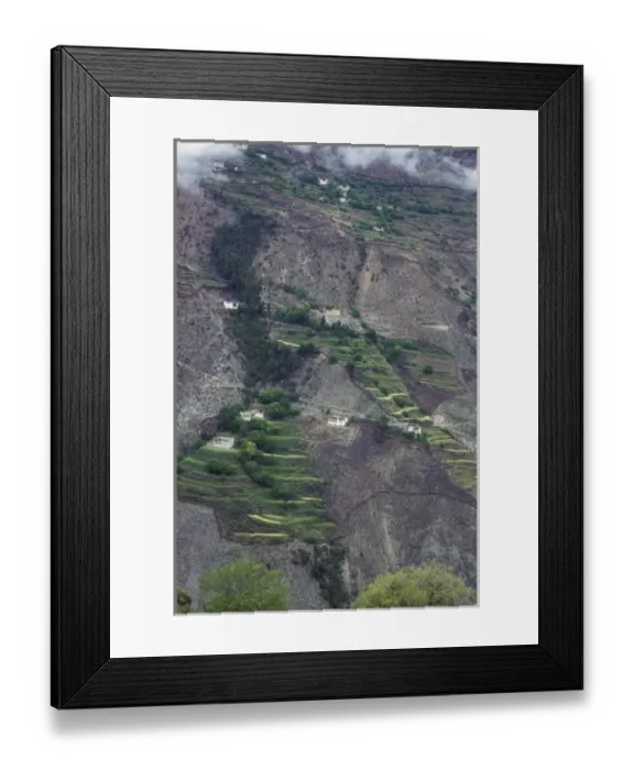 Framed Print : Cultivated land in upper reaches area of Yangtze River, Lijiang area, Yunnan Province